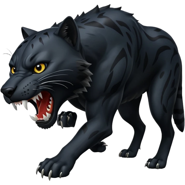 A black panther killing a wolf emoji