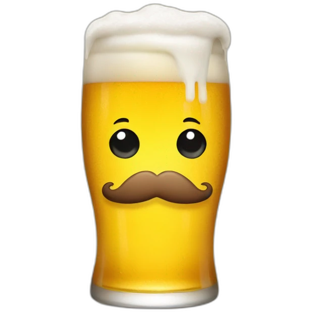 Baby mustache beer emoji
