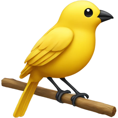 Yellow bird on stick emoji