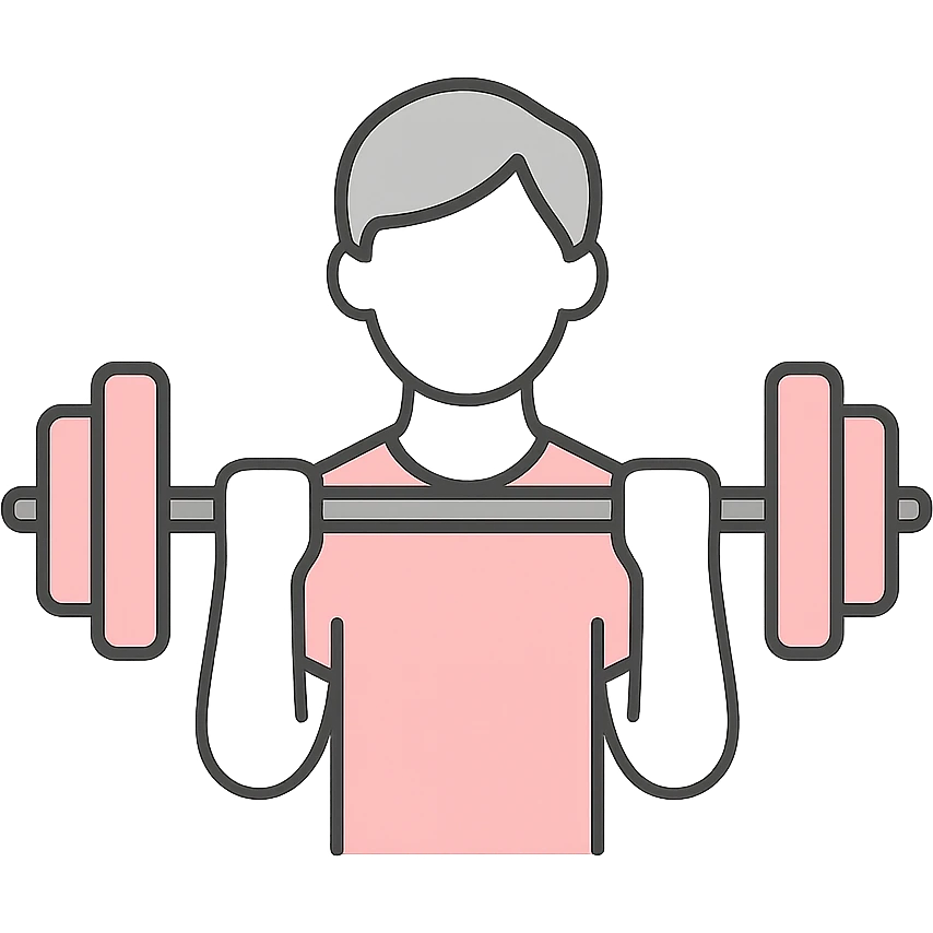 pink barbell and weights, sleek, fitness icon emoji
