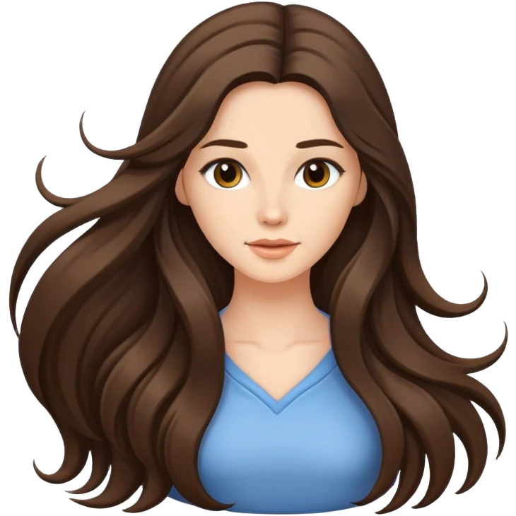 Brunette model with long flowing hair emoji