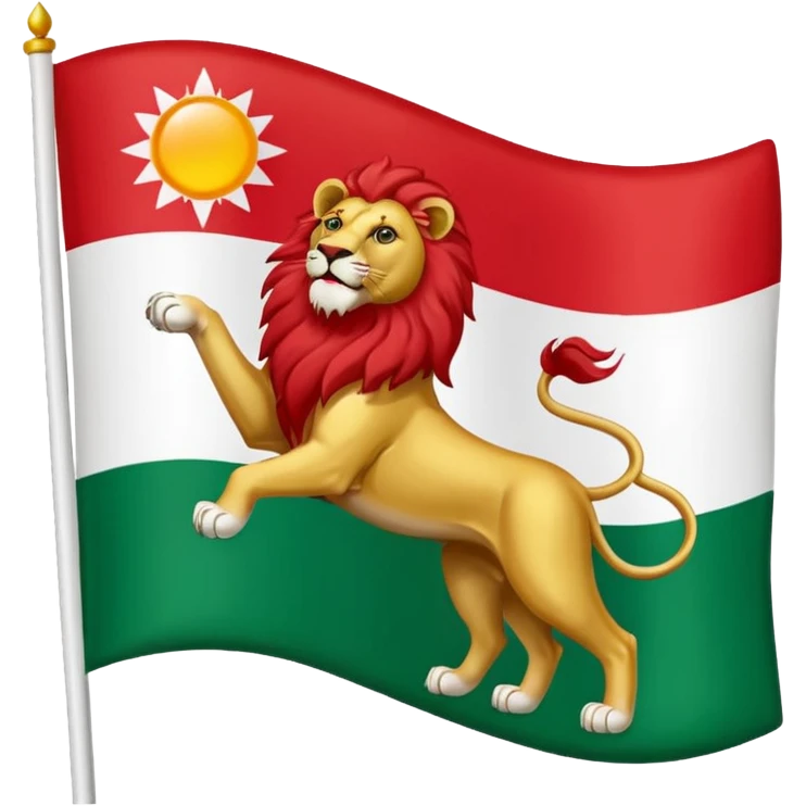Iranian flag with the lion and sun emblem emoji