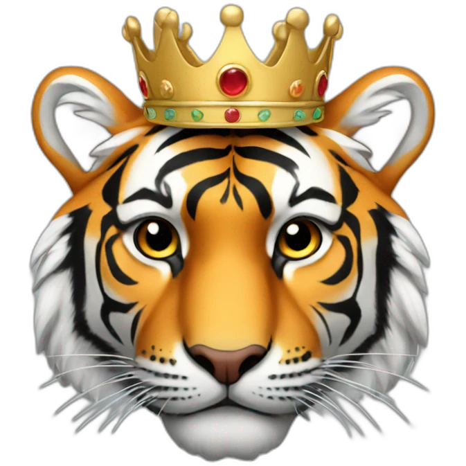 tiger with a crown emoji