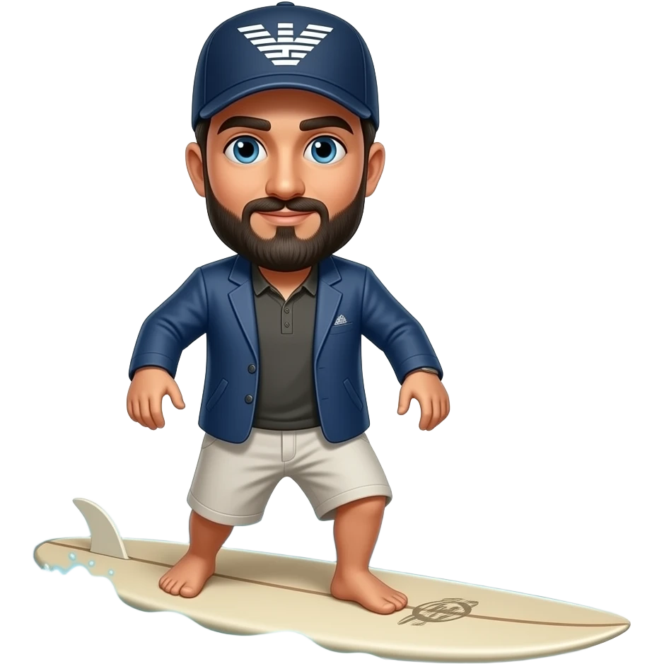 Sufista na prancha com boné da empório Armani emoji