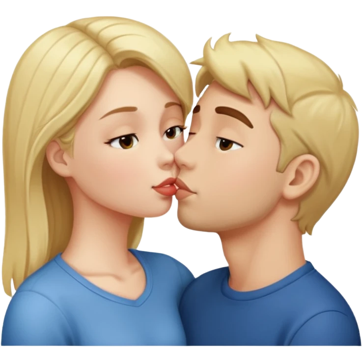 a girl kiss her boyfriend face emoji