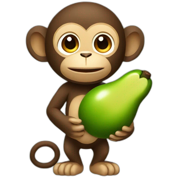 monkey holding avocado fruitimals emoji