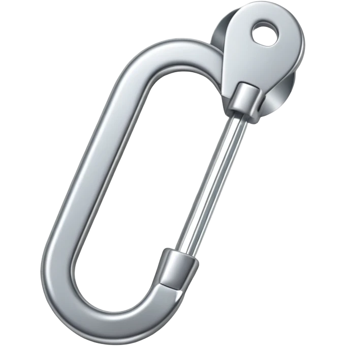 silver metal safety pin with spring emoji