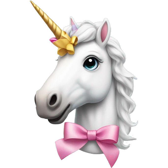 Unicorn whit a bow emoji