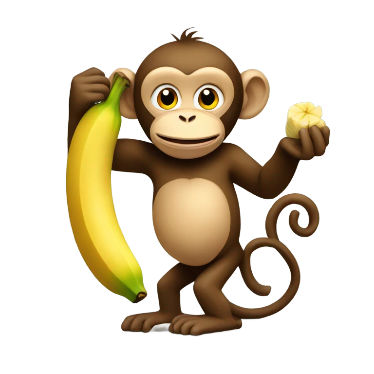 Monkey eating banana emoji
