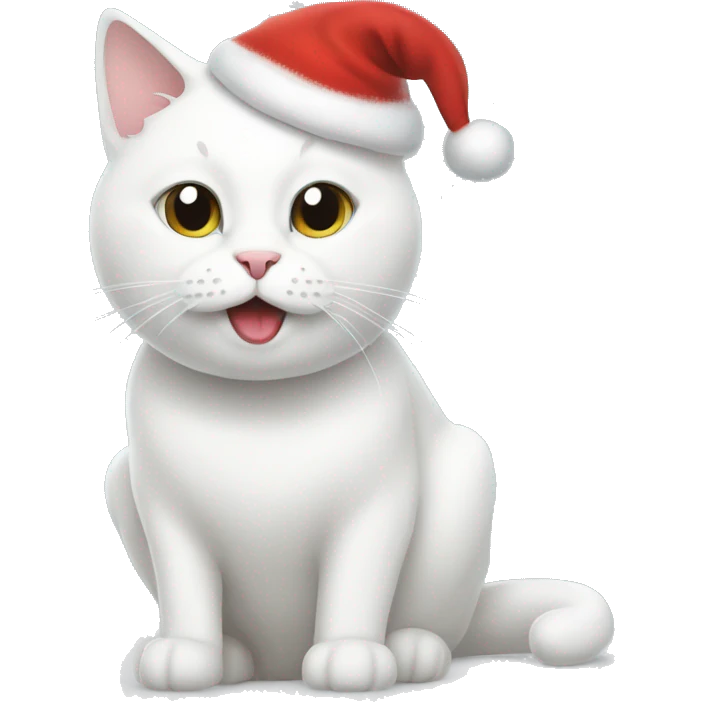 white cat christmas emoji
