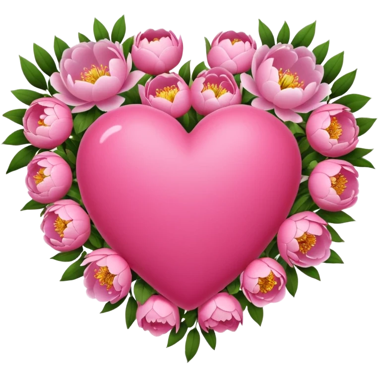 heart in flowers pion emoji