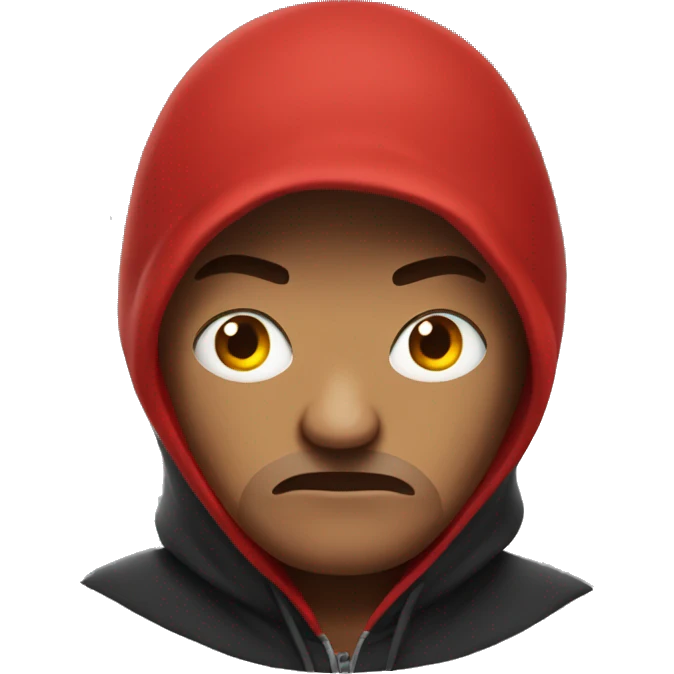 Angry Emoji Wearing red Hoodie with Albanian Eagle  emoji