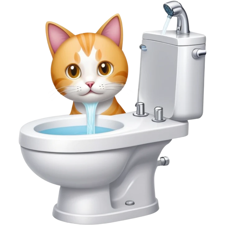 cat using a modern bidet emoji