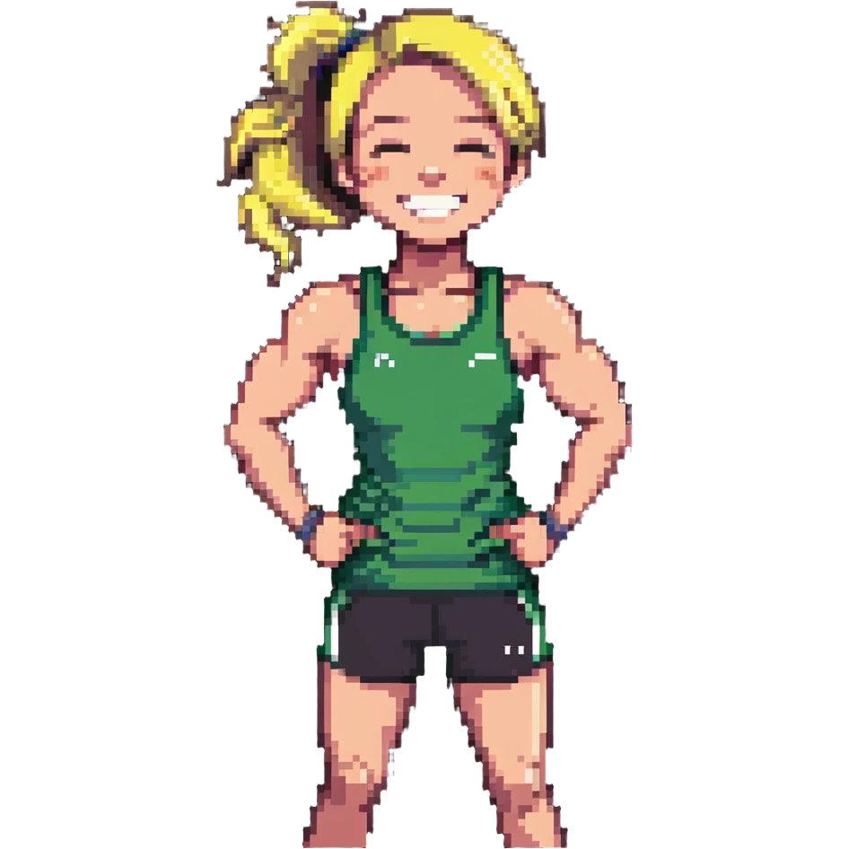 athlete with sore muscles but smiling emoji