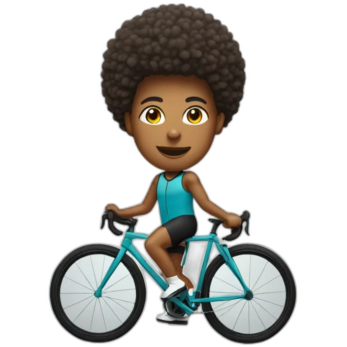 Cycling with an afro emoji
