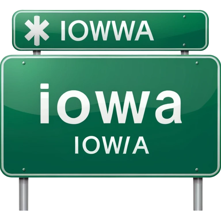 letrero de carretera que diga IOWA emoji