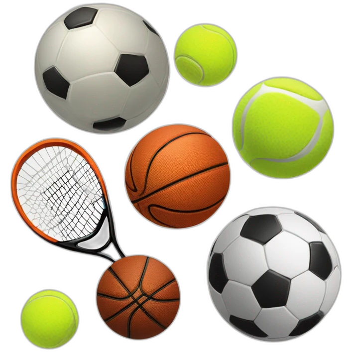 basket ball, tennis ball, basell ball, football ball and soccer ball emoji