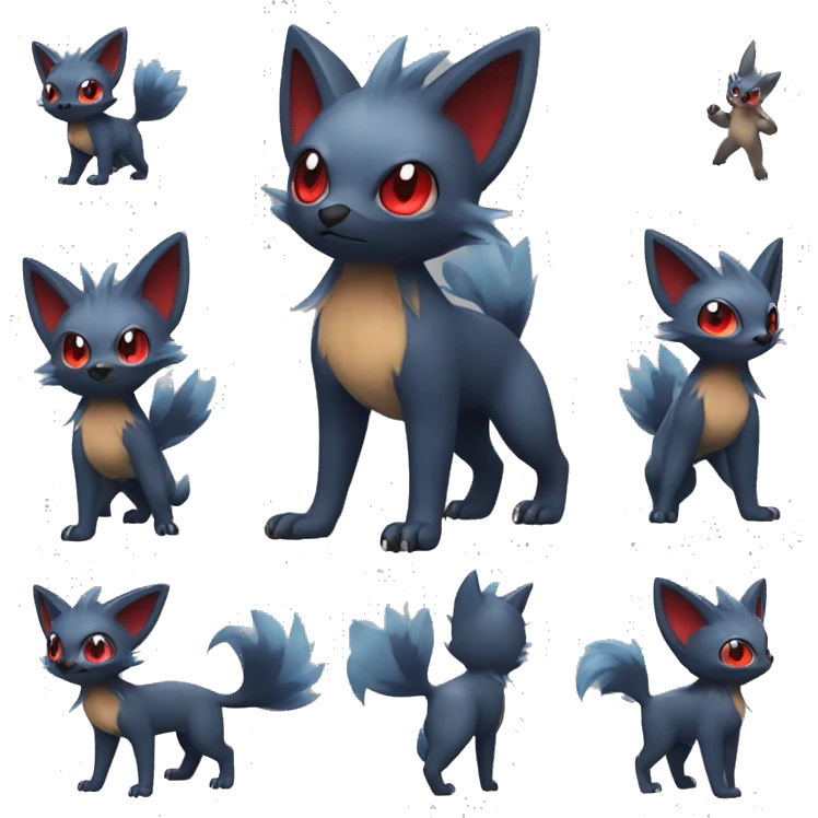 Zorua-Fakémon full body emoji