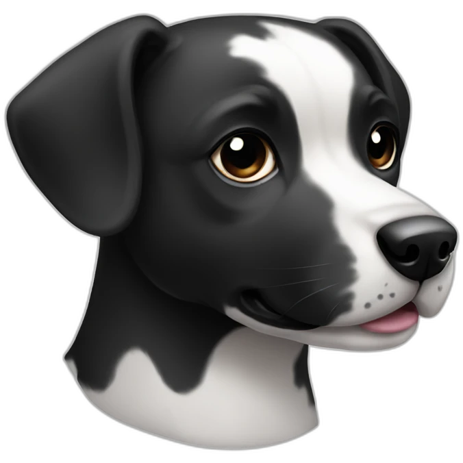 yummy black white dog emoji