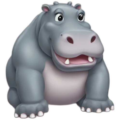 Hippo gym, large image emoji