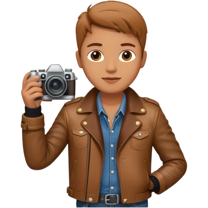 a tourist in europe holding a camera not wearing khaki emoji