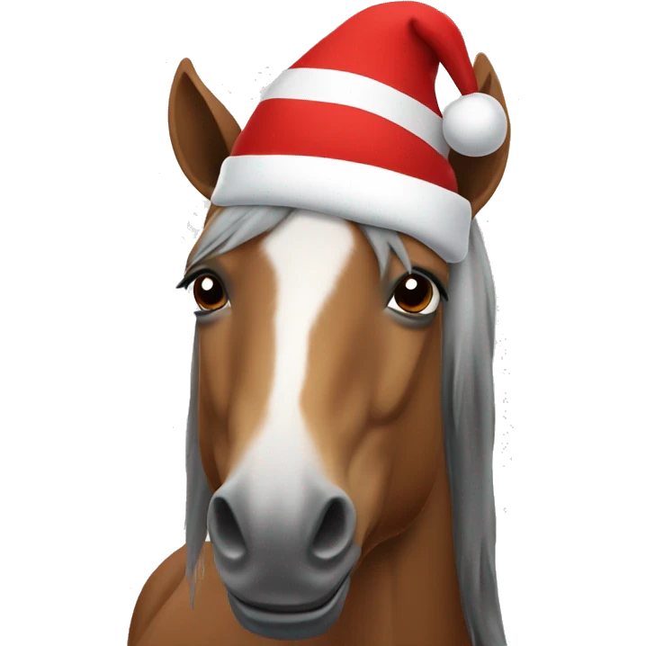 horse wearing santa hat emoji