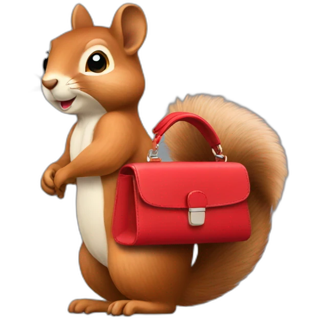 squirrel with a red handbag emoji
