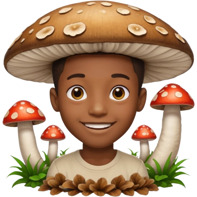 Black boy on shrooms emoji