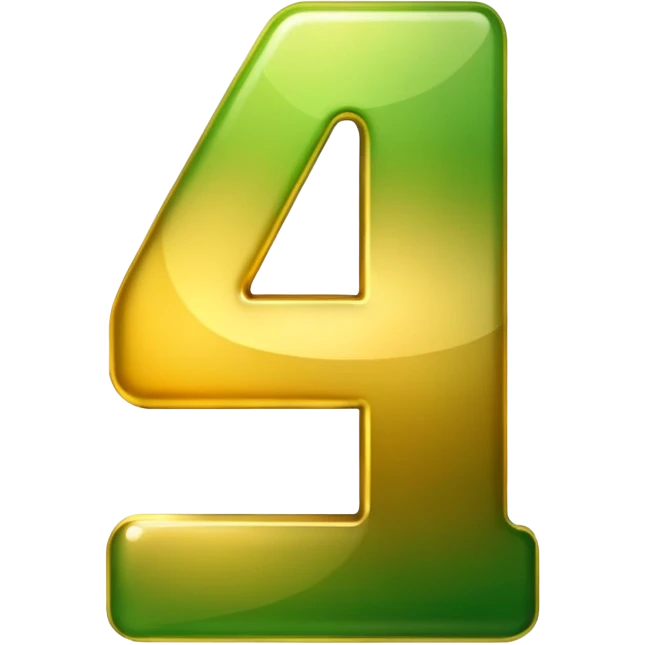 number 4 in golden and green shadows emoji