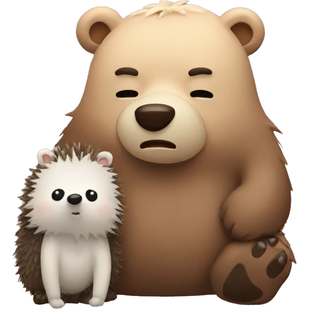 Tired bear and hedgehog emoji