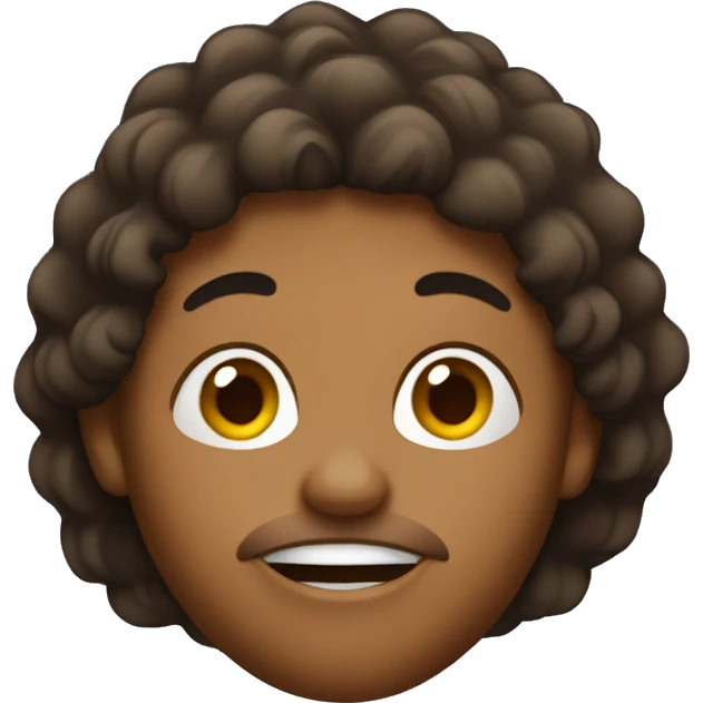 Brown person singing without nose emoji