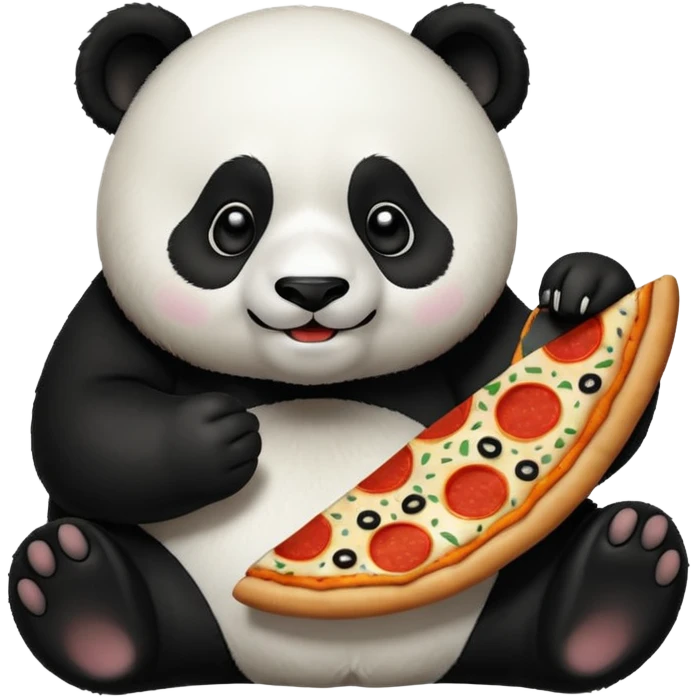 panda eating pizza emoji