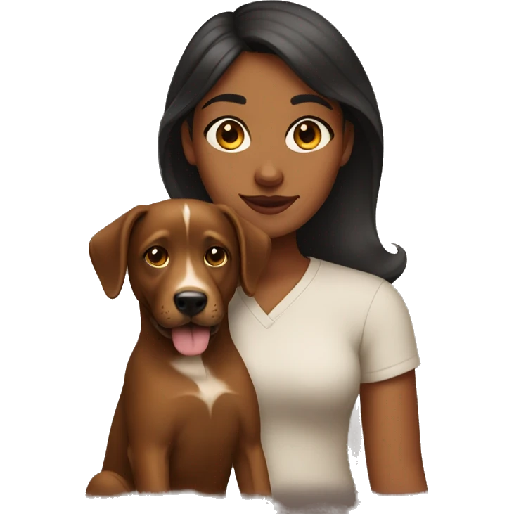 Brown girl with dog emoji