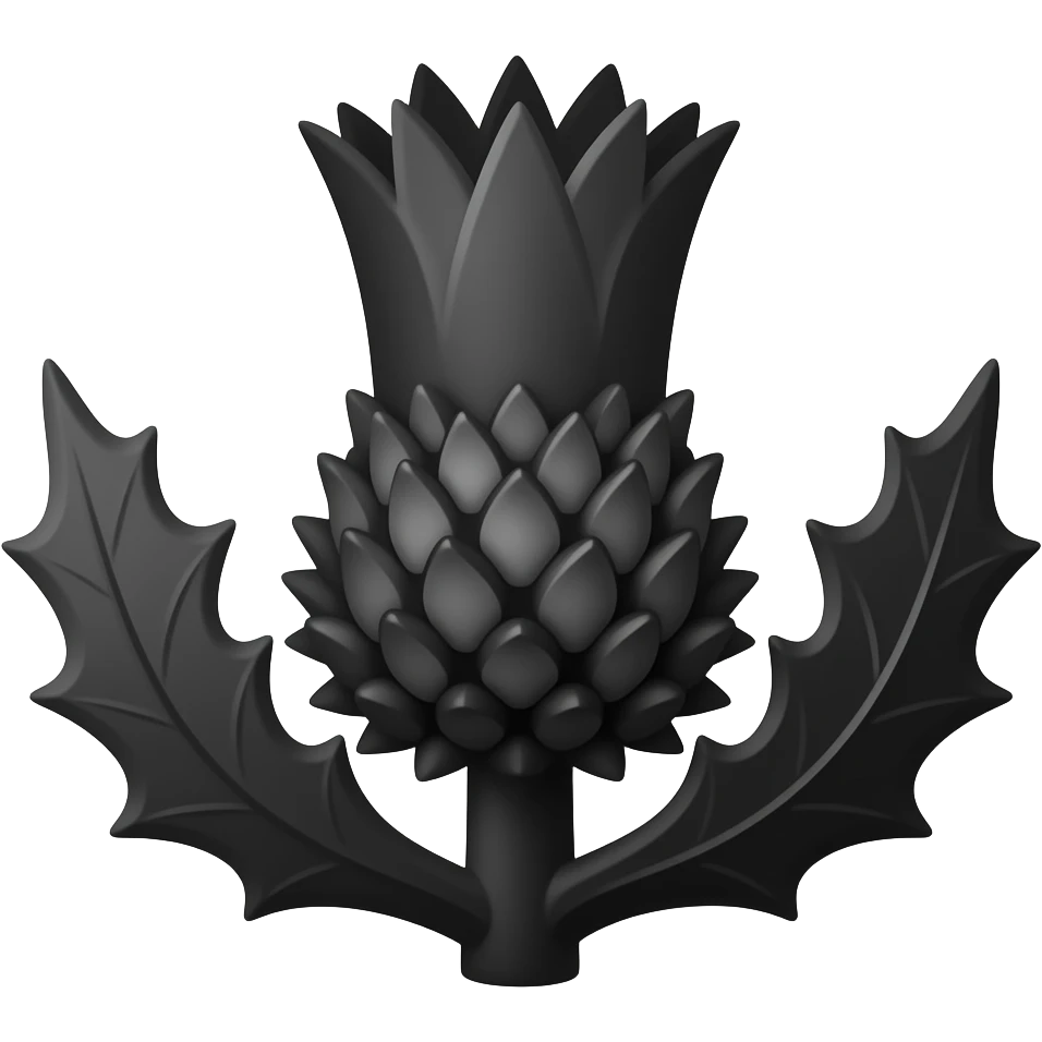 solid black  simple thistle emoji as if it where a stanp emoji