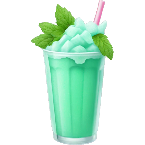mint green slushy no leaves with ice  emoji