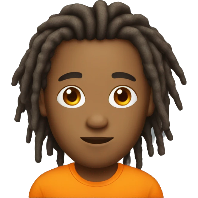 man with dreads with orange tshirt emoji
