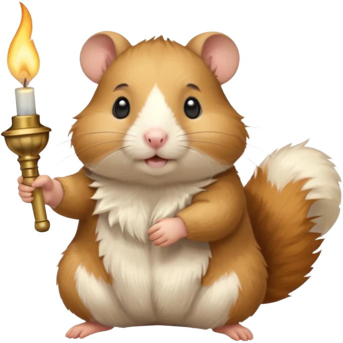hamster holding oil lamp lighter emoji