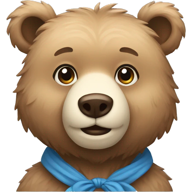 a bear looking cute in blue color emoji