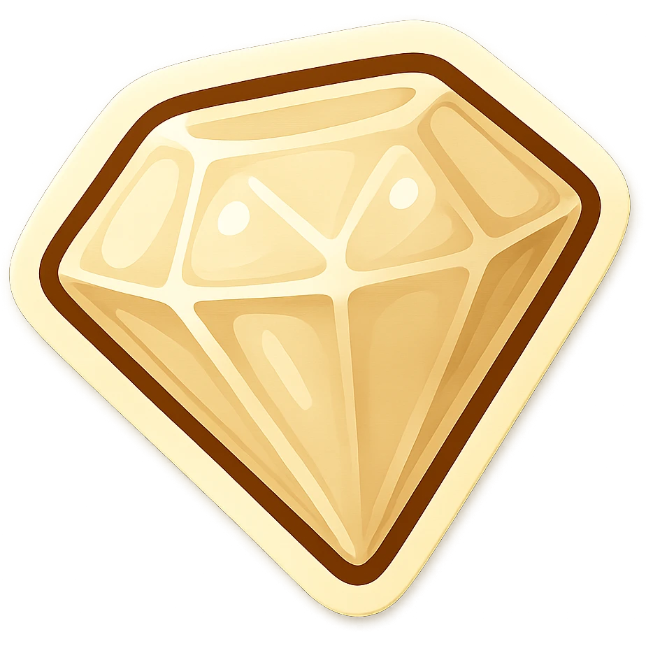 diamond shape carved from ivory. square tilted 45 degrees. full front view emoji