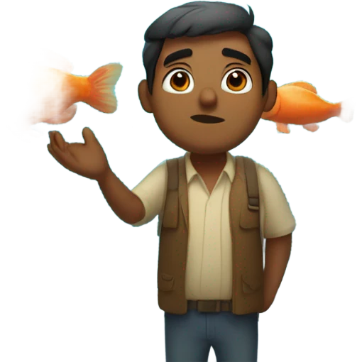 Fat Indian man at an aquarium emoji