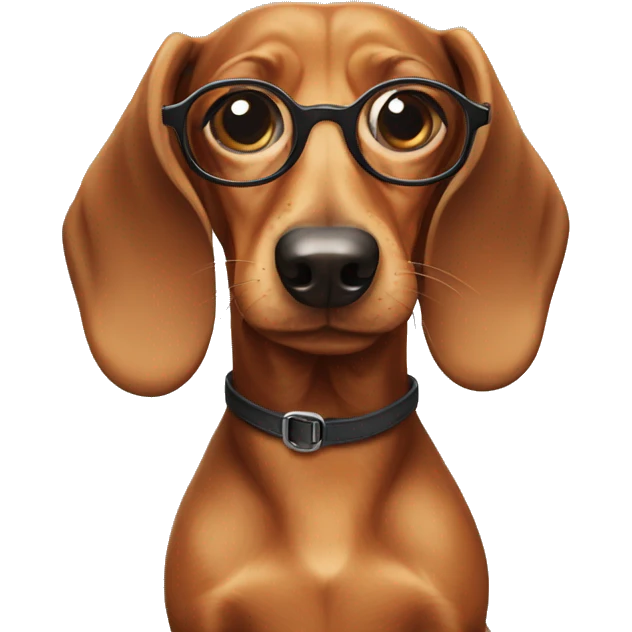 Dachshund with glasses emoji