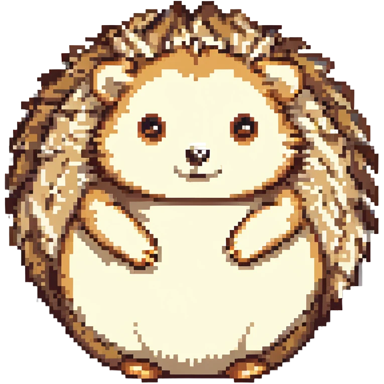 pixel art hedgehog, curled up, classic pixel look emoji