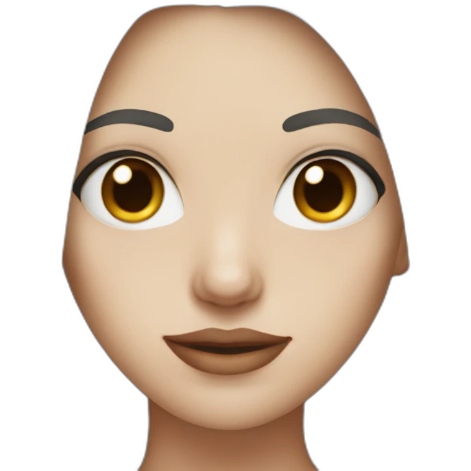 Woman with white skin, round face, Blue eyes, dark brown hair, freckles on the nose emoji