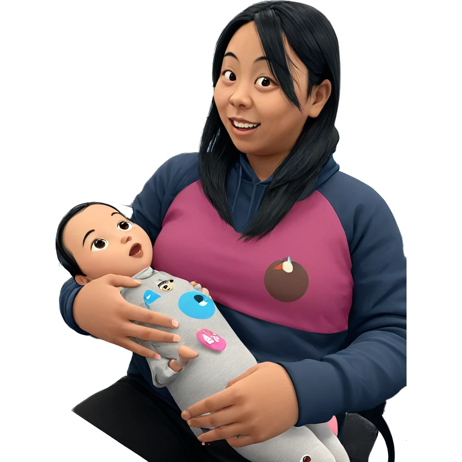 baby girl with black hair emoji