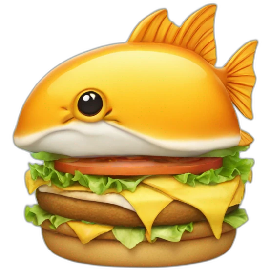 fish eating a burger emoji