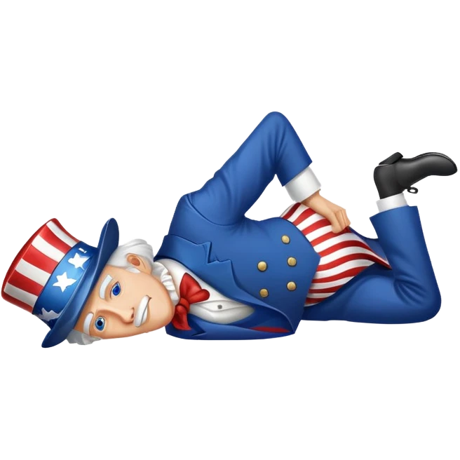 uncle sam laying on back. side view emoji