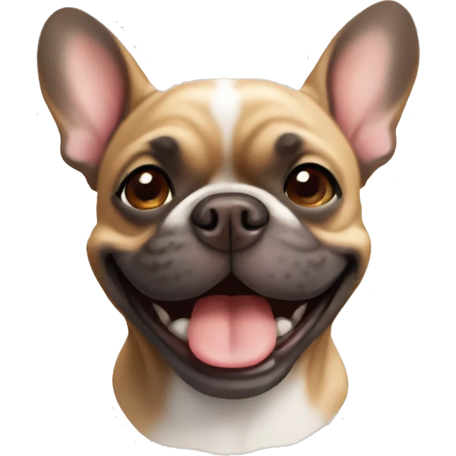 Brown French bulldog smiling  emoji