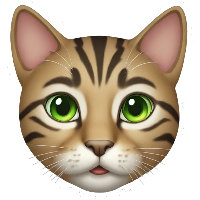 tabby cat with green eyes full body emoji