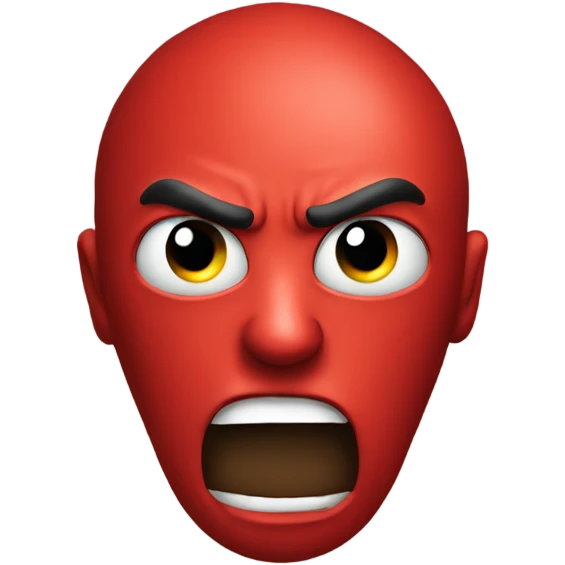 A red bulb angry emoji