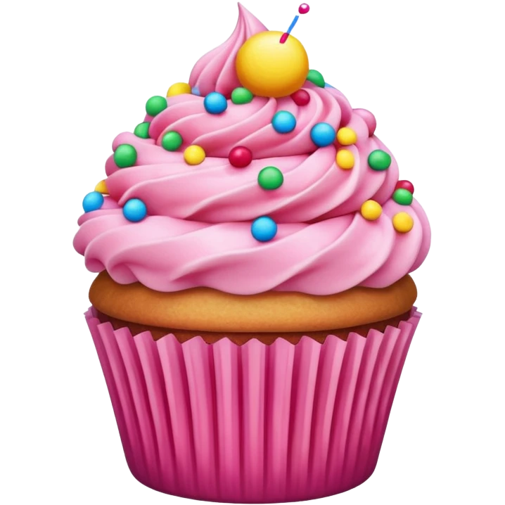 Cupcake with pink icing emoji